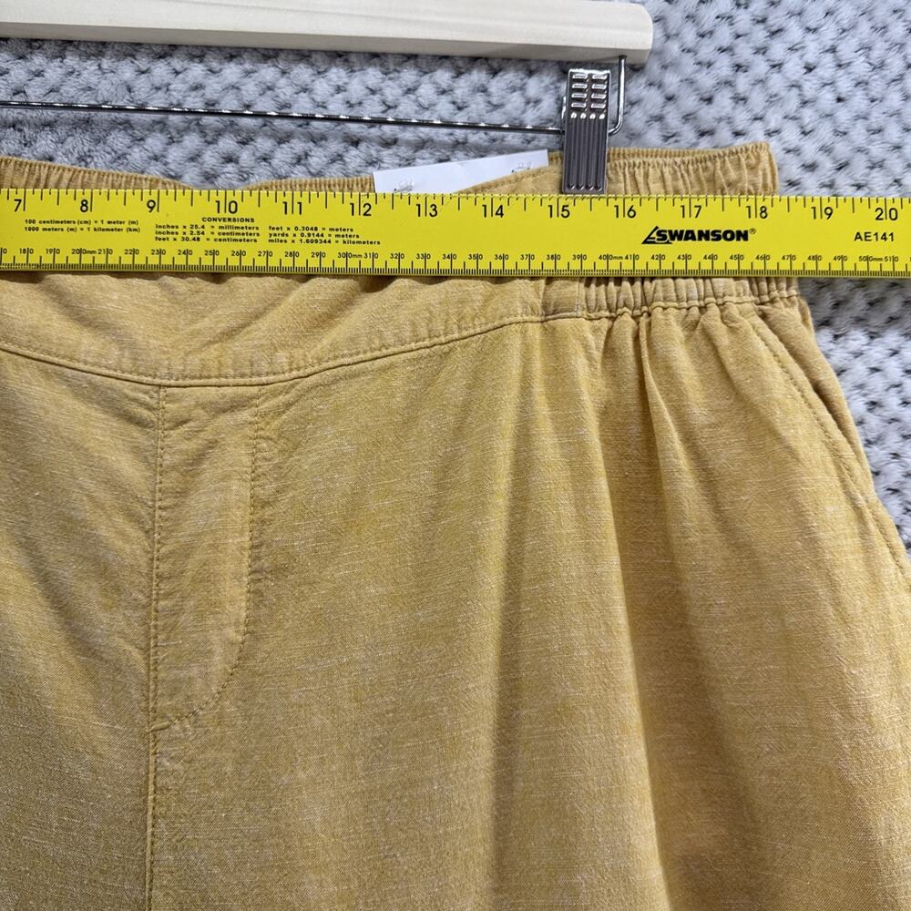Lane Bryant Wide Leg Crop Pants Women 16 Yellow Mustard Linen Collection MidRise - Picture 8 of 15